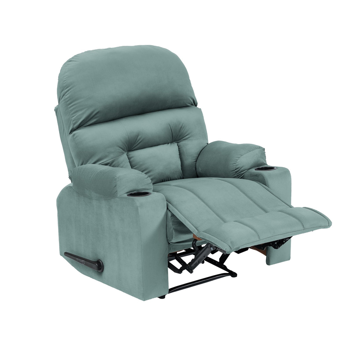 Velvet Cinematic Recliner Chair with Cups Holder - NZ80 Light Turquoise Classic