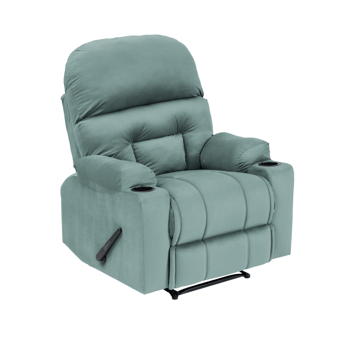Velvet Cinematic Recliner Chair with Cups Holder - NZ80 Light Turquoise Classic