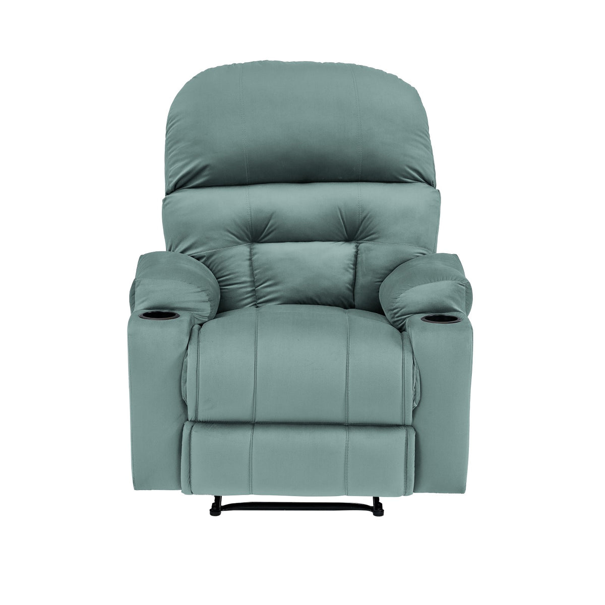 Velvet Cinematic Recliner Chair with Cups Holder - NZ80 Light Turquoise Rocking