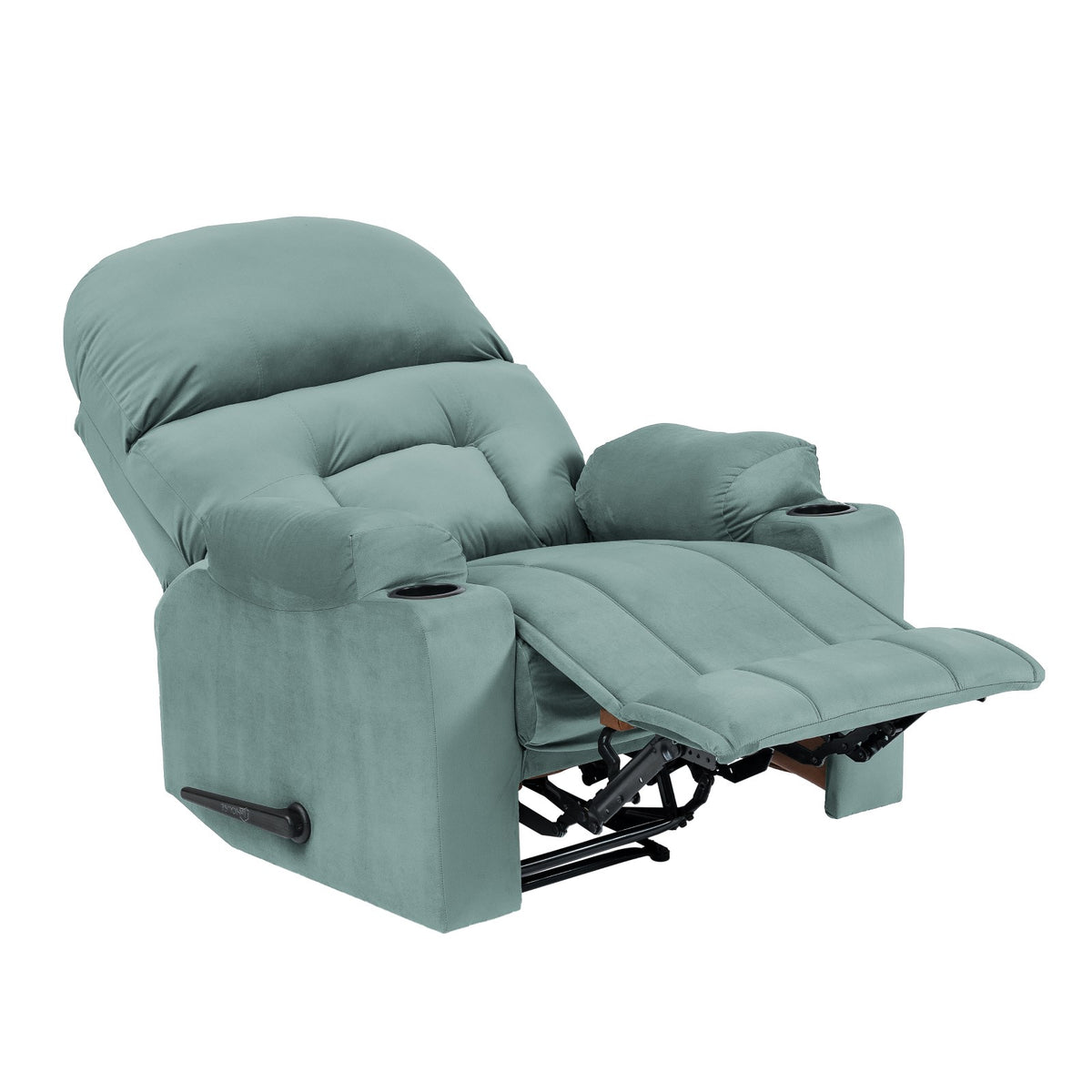 Velvet Cinematic Recliner Chair with Cups Holder - NZ80 Light Turquoise Classic