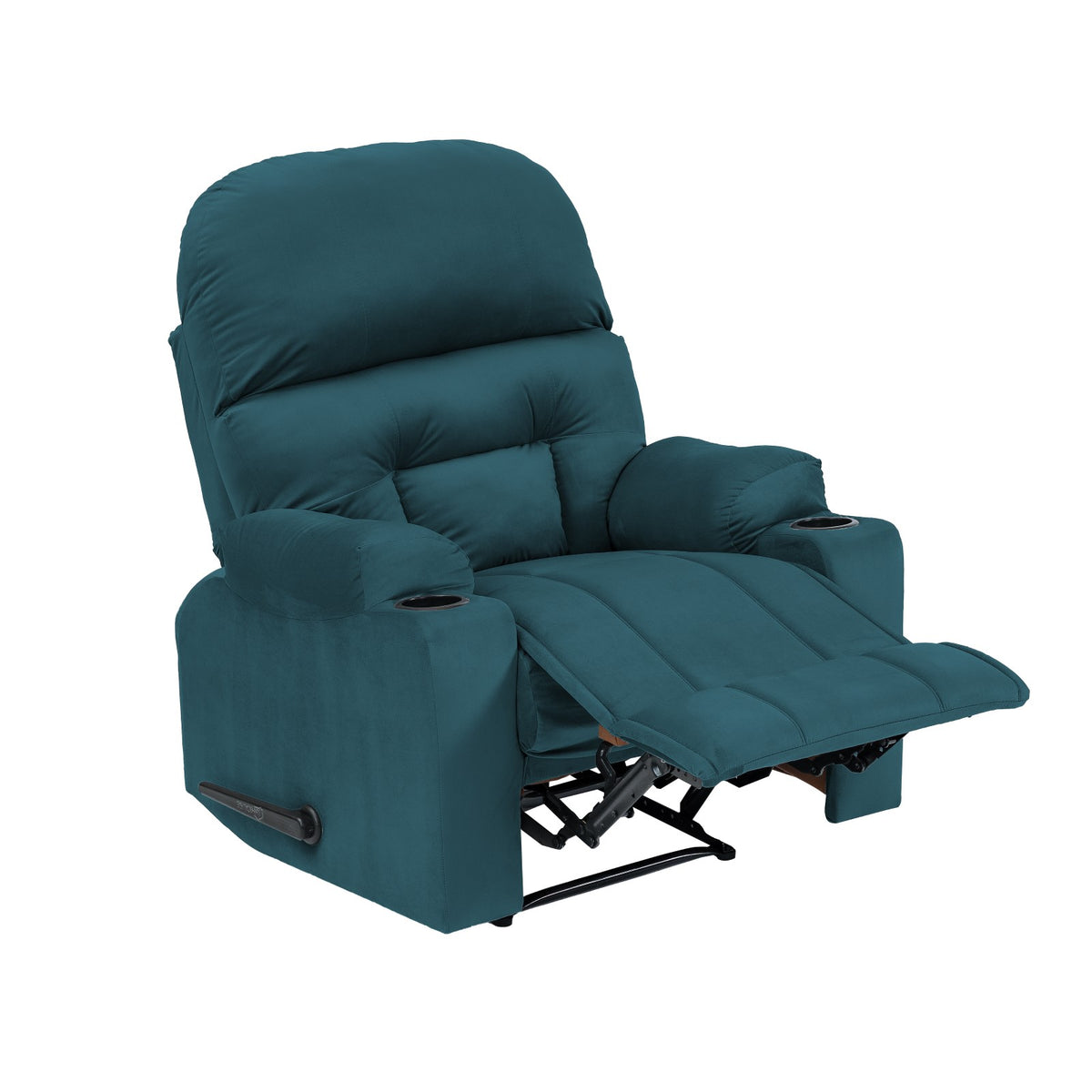 Velvet Cinematic Recliner Chair with Cups Holder - NZ80 Dark Turquoise Rocking & Rotating