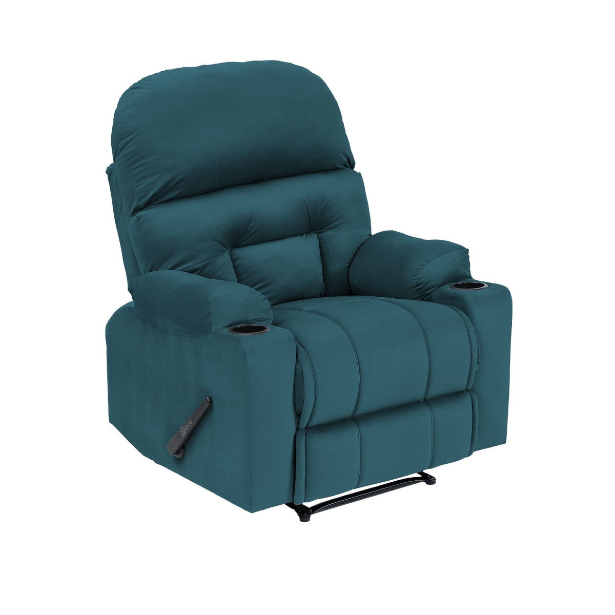 Velvet Cinematic Recliner Chair with Cups Holder - NZ80 Dark Turquoise Classic
