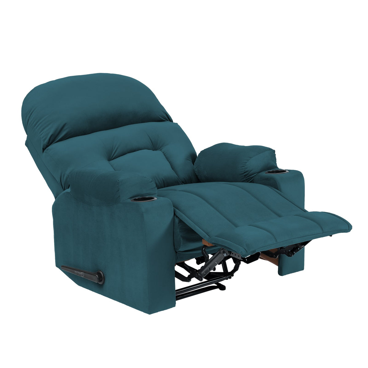 Velvet Cinematic Recliner Chair with Cups Holder - NZ80 Dark Turquoise Rocking & Rotating