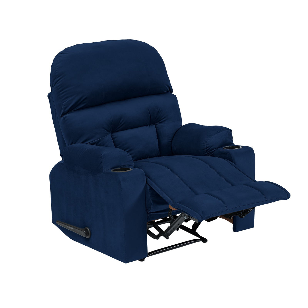 Velvet Cinematic Recliner Chair with Cups Holder - NZ80 Dark Blue Rocking
