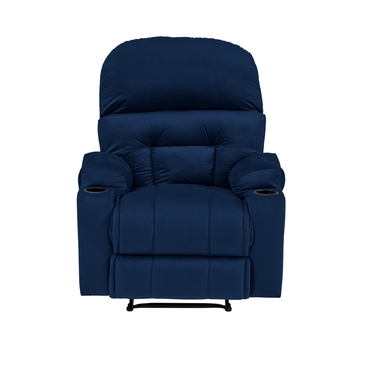 Velvet Cinematic Recliner Chair with Cups Holder - NZ80 Dark Blue Classic
