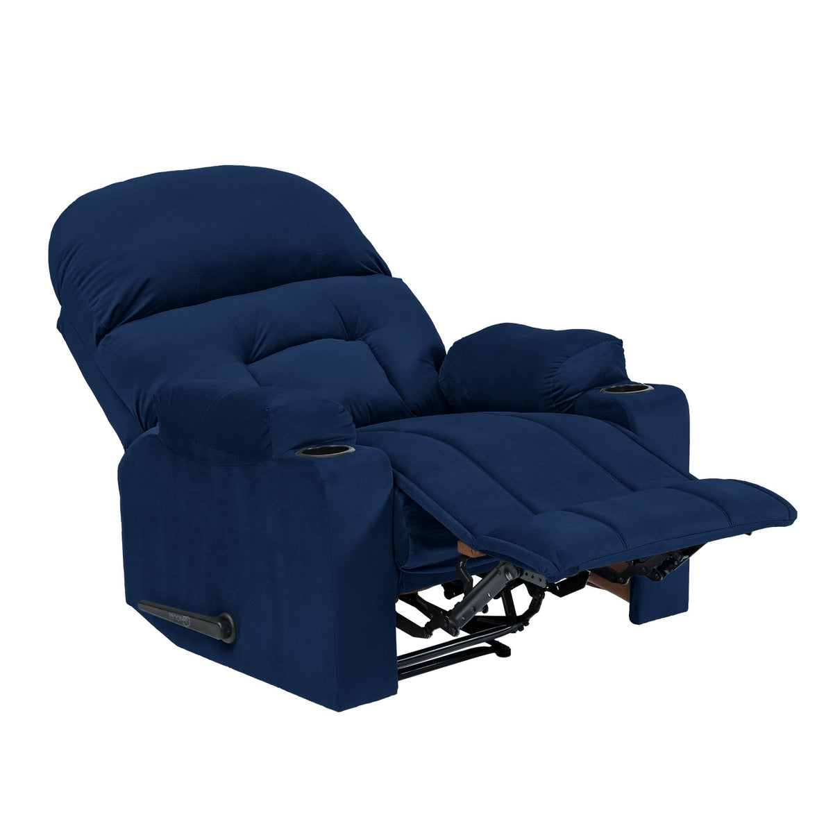 Velvet Cinematic Recliner Chair with Cups Holder - NZ80 Dark Blue Classic