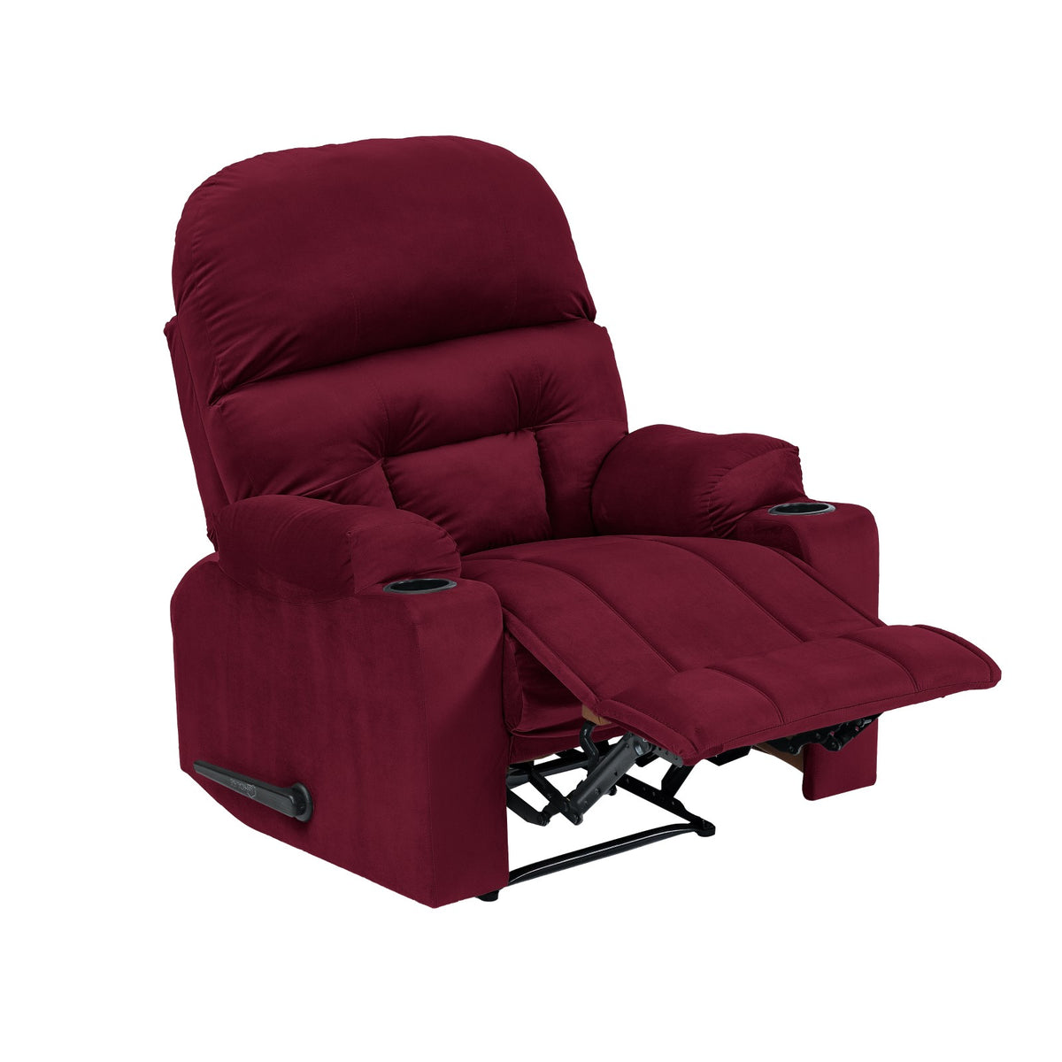 Velvet Cinematic Recliner Chair with Cups Holder - NZ80 Burgundy Rocking & Rotating