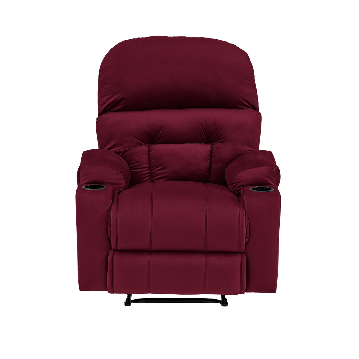 Velvet Cinematic Recliner Chair with Cups Holder - NZ80 Burgundy Rocking
