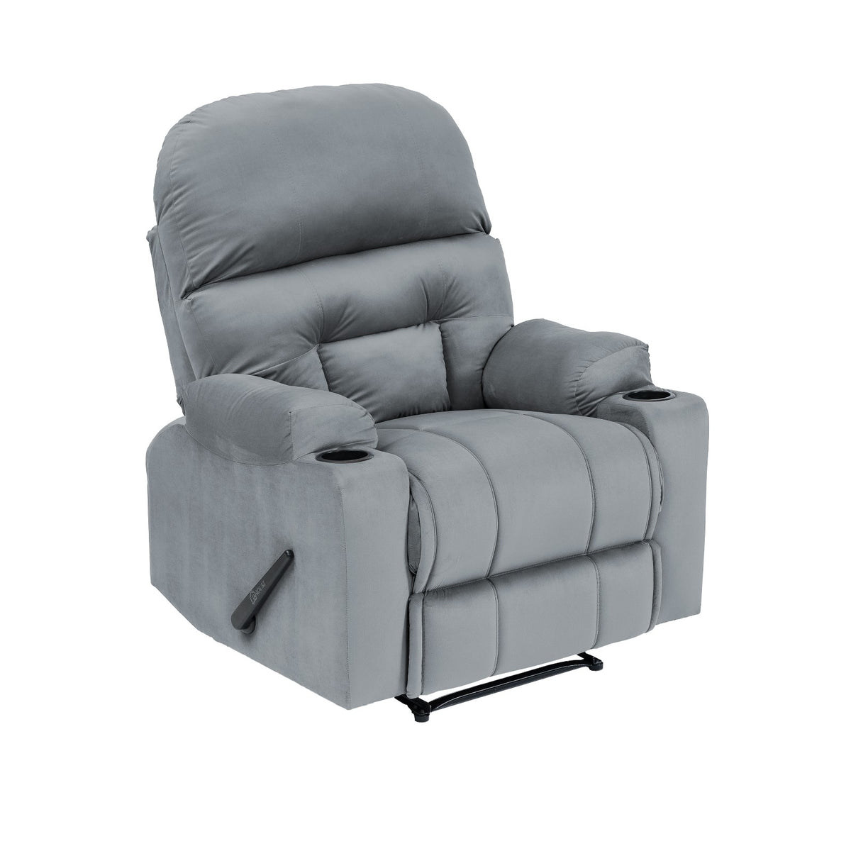 Velvet Cinematic Recliner Chair with Cups Holder - NZ80 Grey Rocking