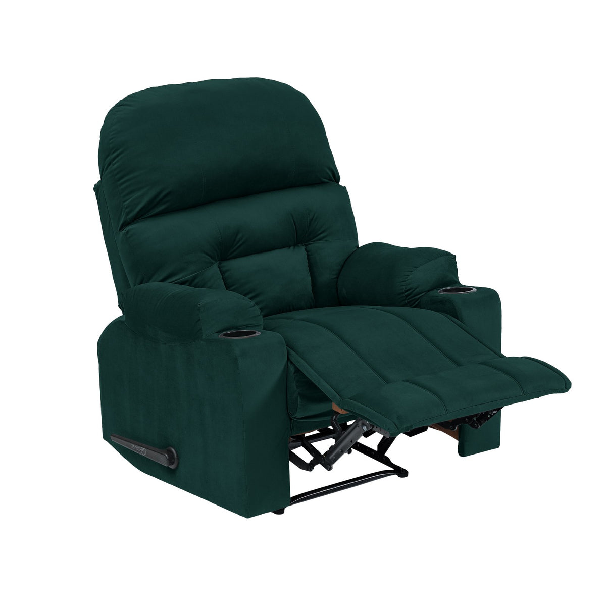 Velvet Cinematic Recliner Chair with Cups Holder - NZ80 Dark Green Rocking