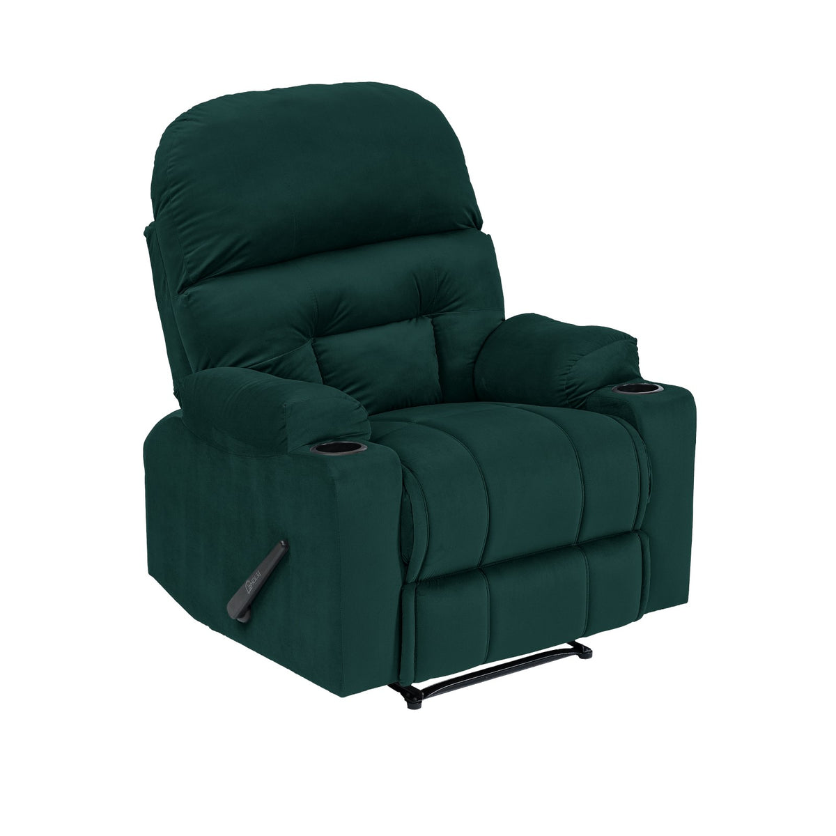 Velvet Cinematic Recliner Chair with Cups Holder - NZ80 Dark Green Rocking