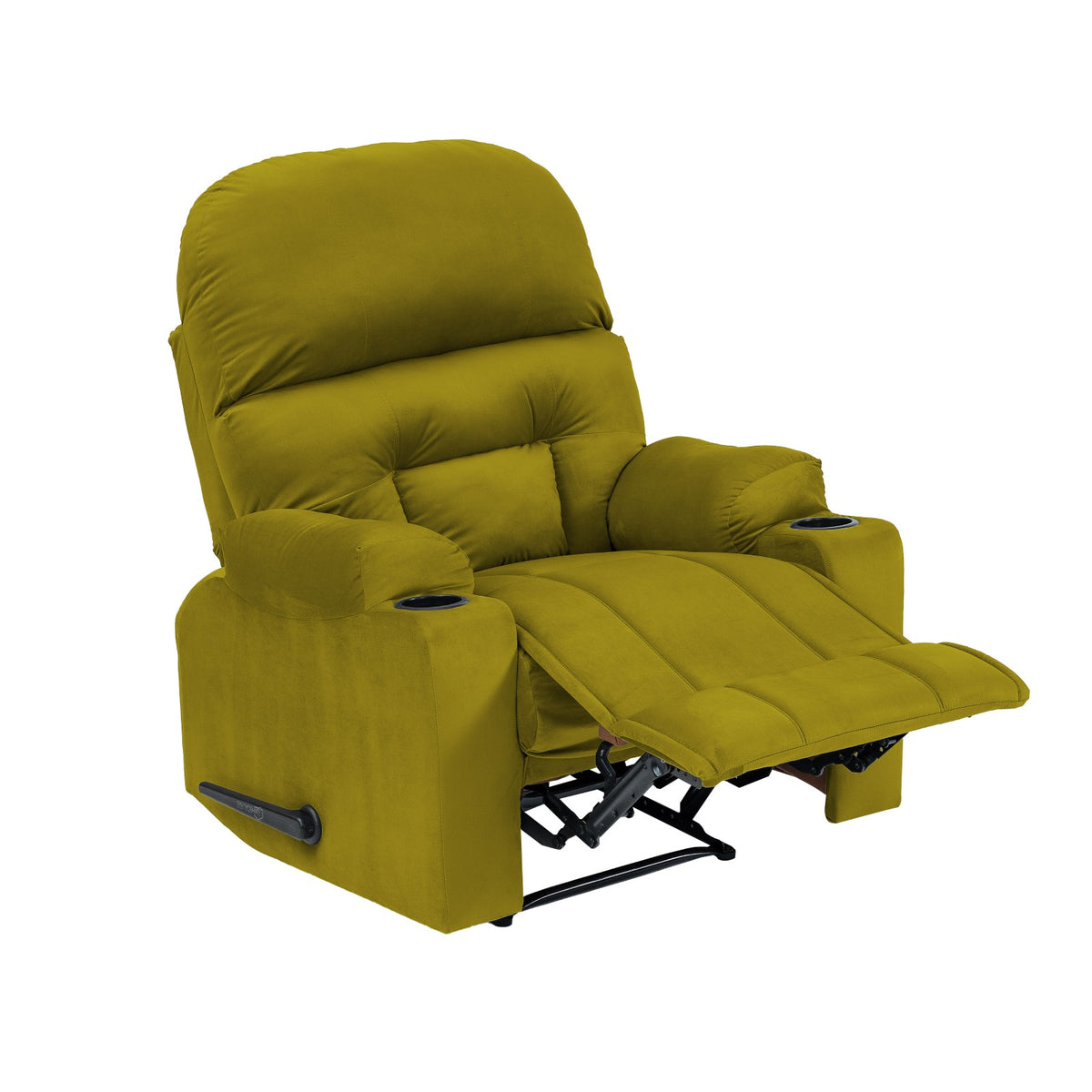 Velvet Cinematic Recliner Chair with Cups Holder - NZ80 Gold Rocking
