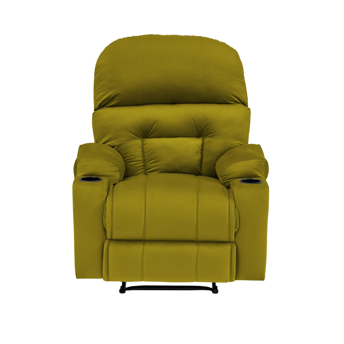Velvet Cinematic Recliner Chair with Cups Holder - NZ80 Gold Rocking & Rotating
