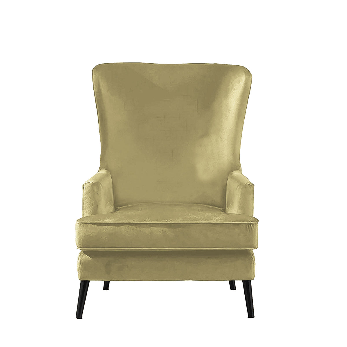 Velvet Royal Chair with Wingback and Arms - E7 Dark Ivory