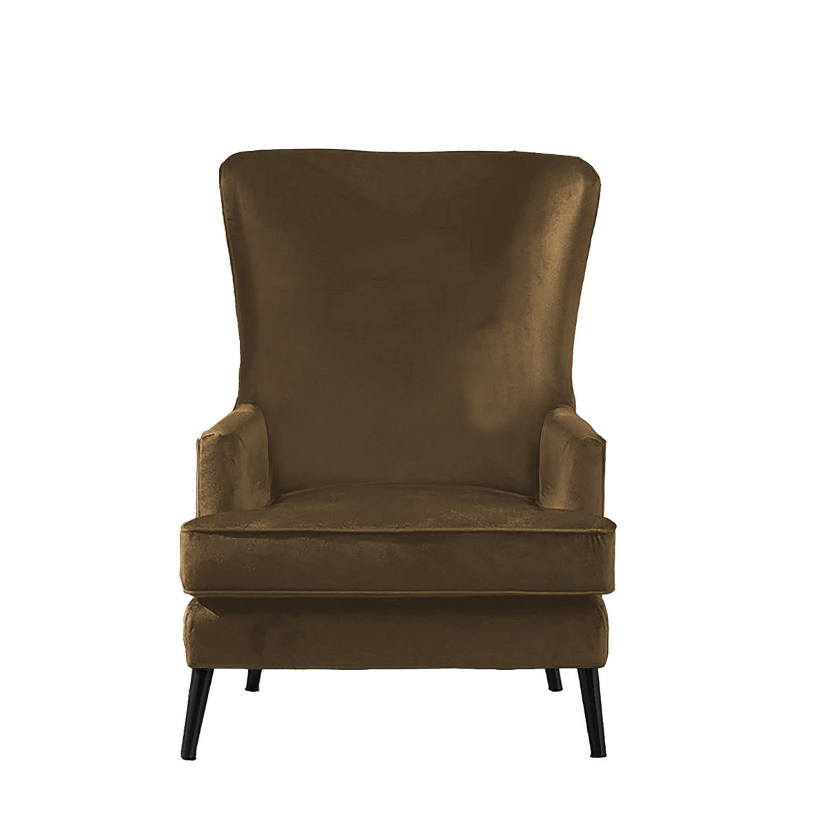 Velvet Royal Chair with Wingback and Arms - E7 Light Brown