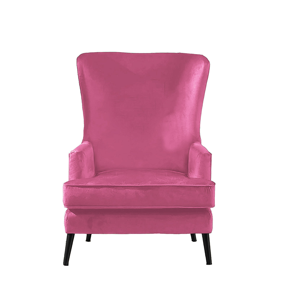 Velvet Royal Chair with Wingback and Arms - E7 Dark Pink