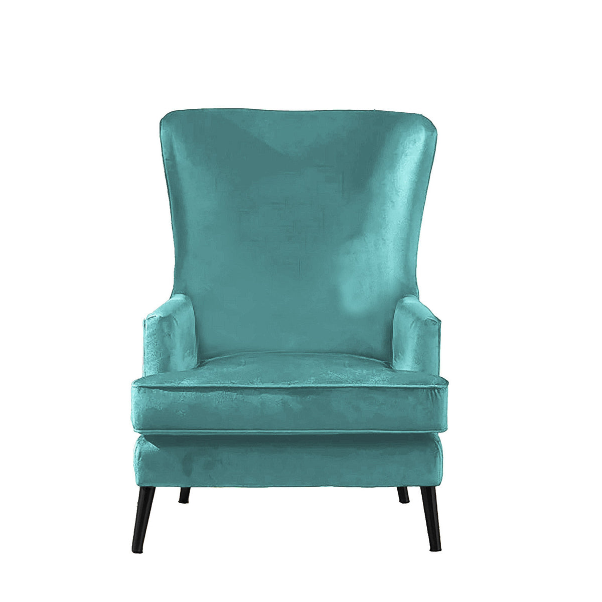 Velvet Royal Chair with Wingback and Arms - E7 Light Turquoise