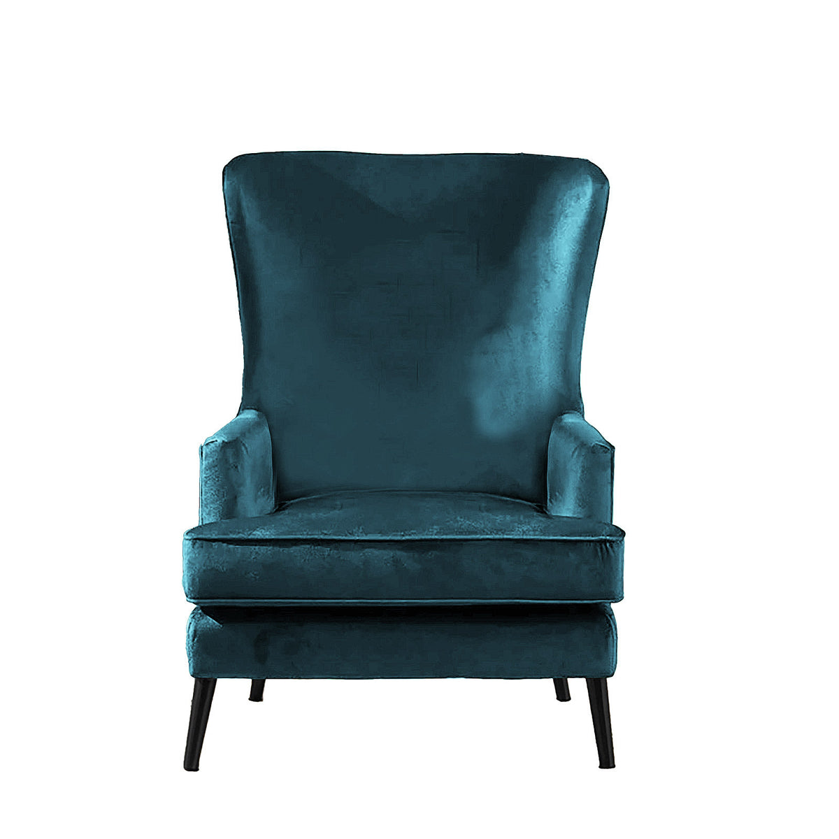Velvet Royal Chair with Wingback and Arms - E7 Dark Turquoise
