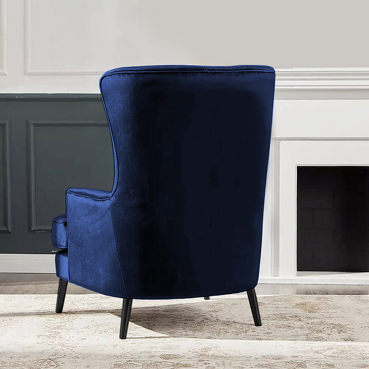 Velvet Royal Chair with Wingback and Arms - E7 Burgundy