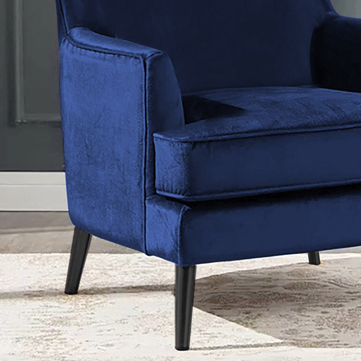 Velvet Royal Chair with Wingback and Arms - E7 Burgundy