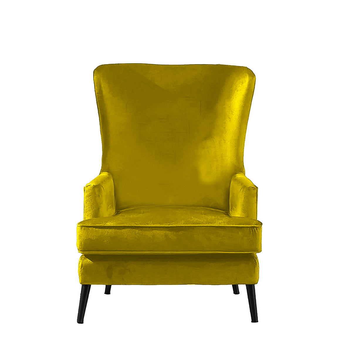 Velvet Royal Chair with Wingback and Arms - E7 Gold