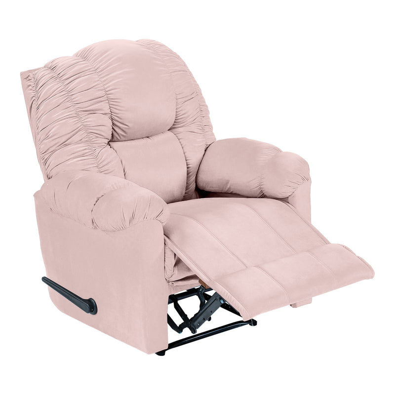 Velvet Rocking & Rotating Recliner Chair - Light Pink - NZ100
