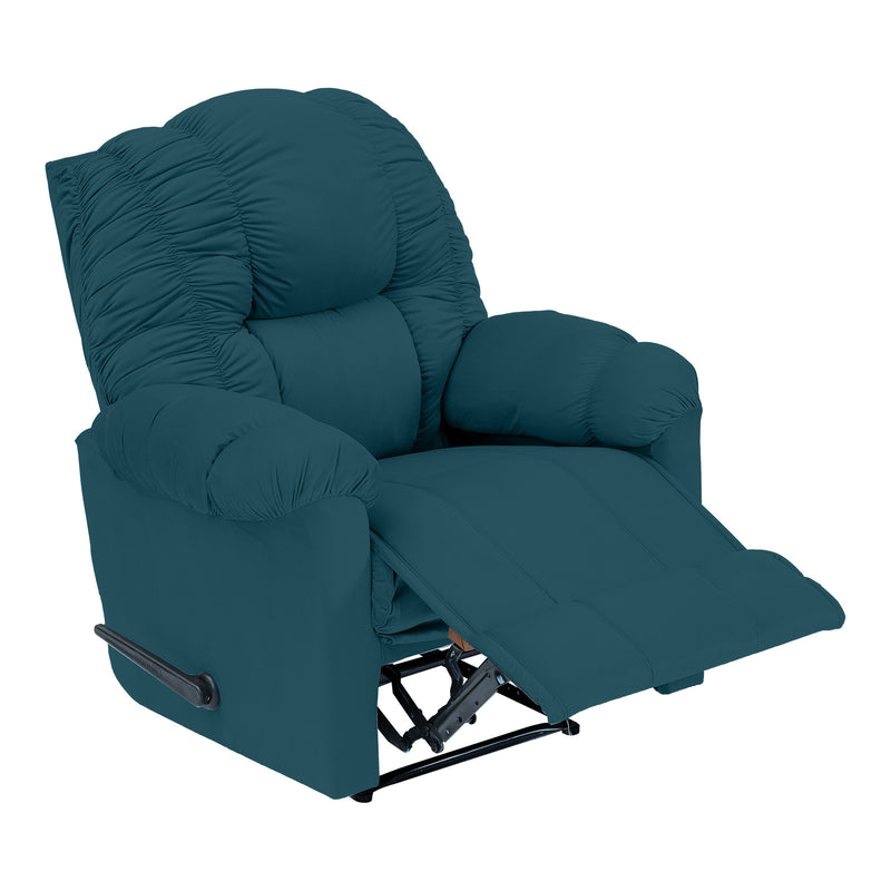Velvet Rocking & Rotating Recliner Chair - Dark Turquoise - NZ100