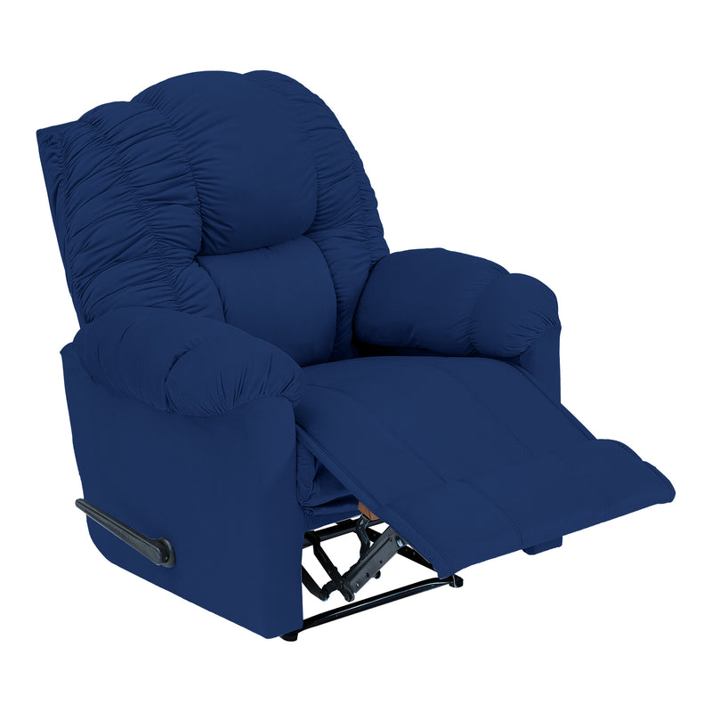 Velvet Rocking & Rotating Recliner Chair - Dark Blue - NZ100
