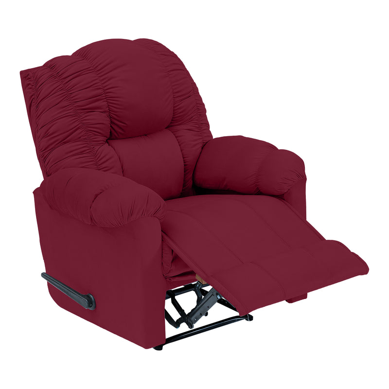 Velvet Classic Recliner Chair - Burgundy - NZ100