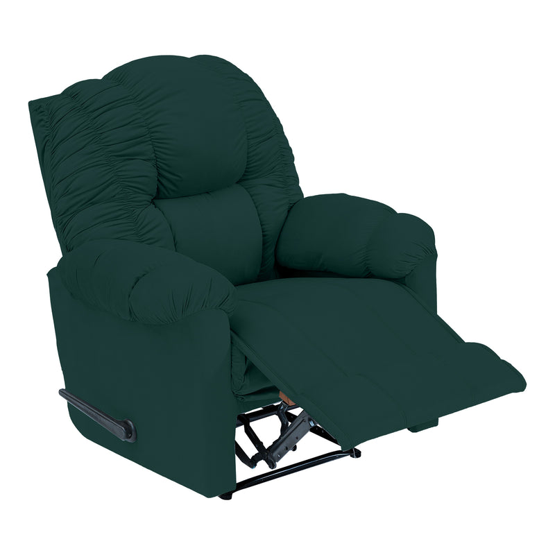 Velvet Rocking & Rotating Recliner Chair - Dark Green - NZ100