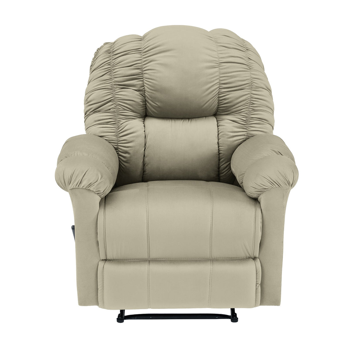 Velvet Recliner Chair - NZ100 Light Beige Rocking & Rotating