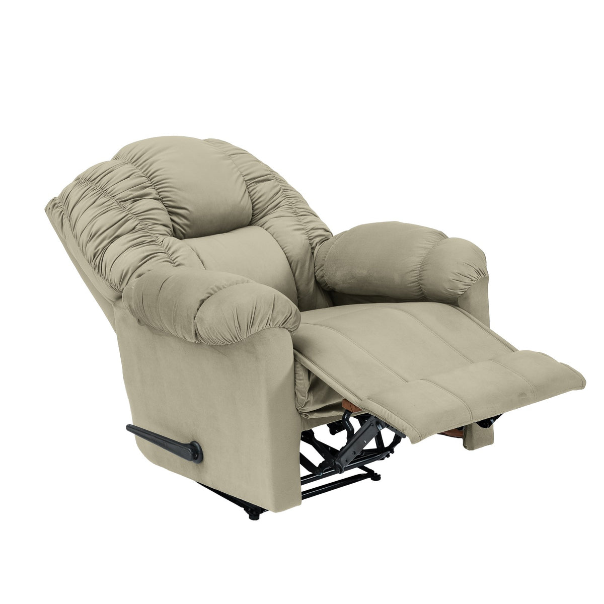 Velvet Recliner Chair - NZ100 Light Beige Rocking & Rotating
