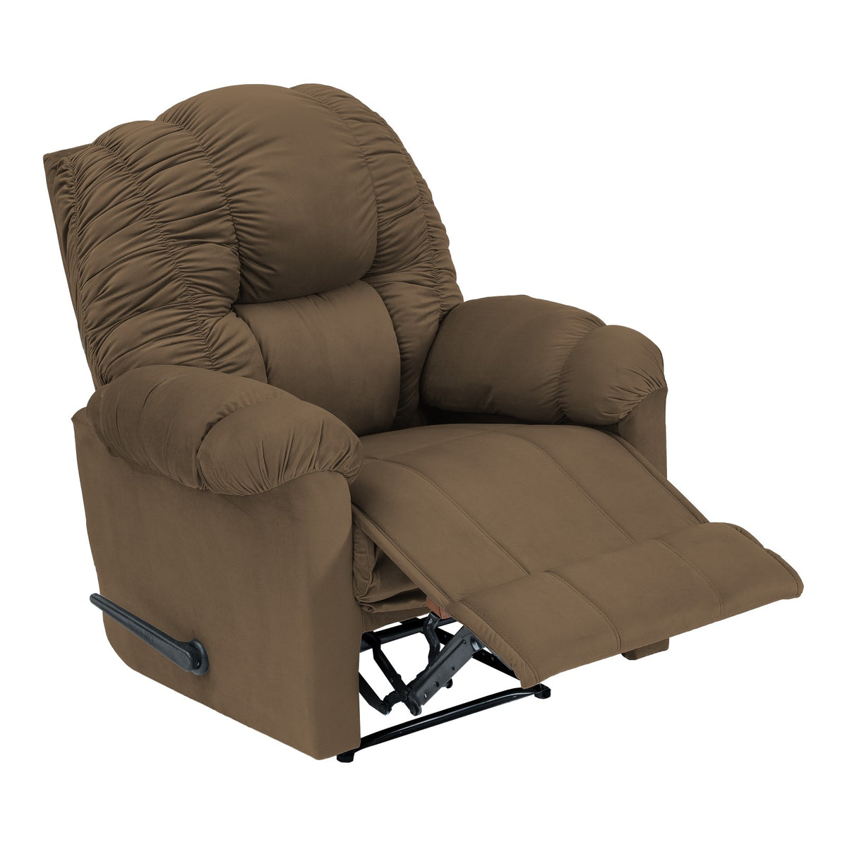 Velvet Recliner Chair - NZ100 Light Brown Rocking & Rotating
