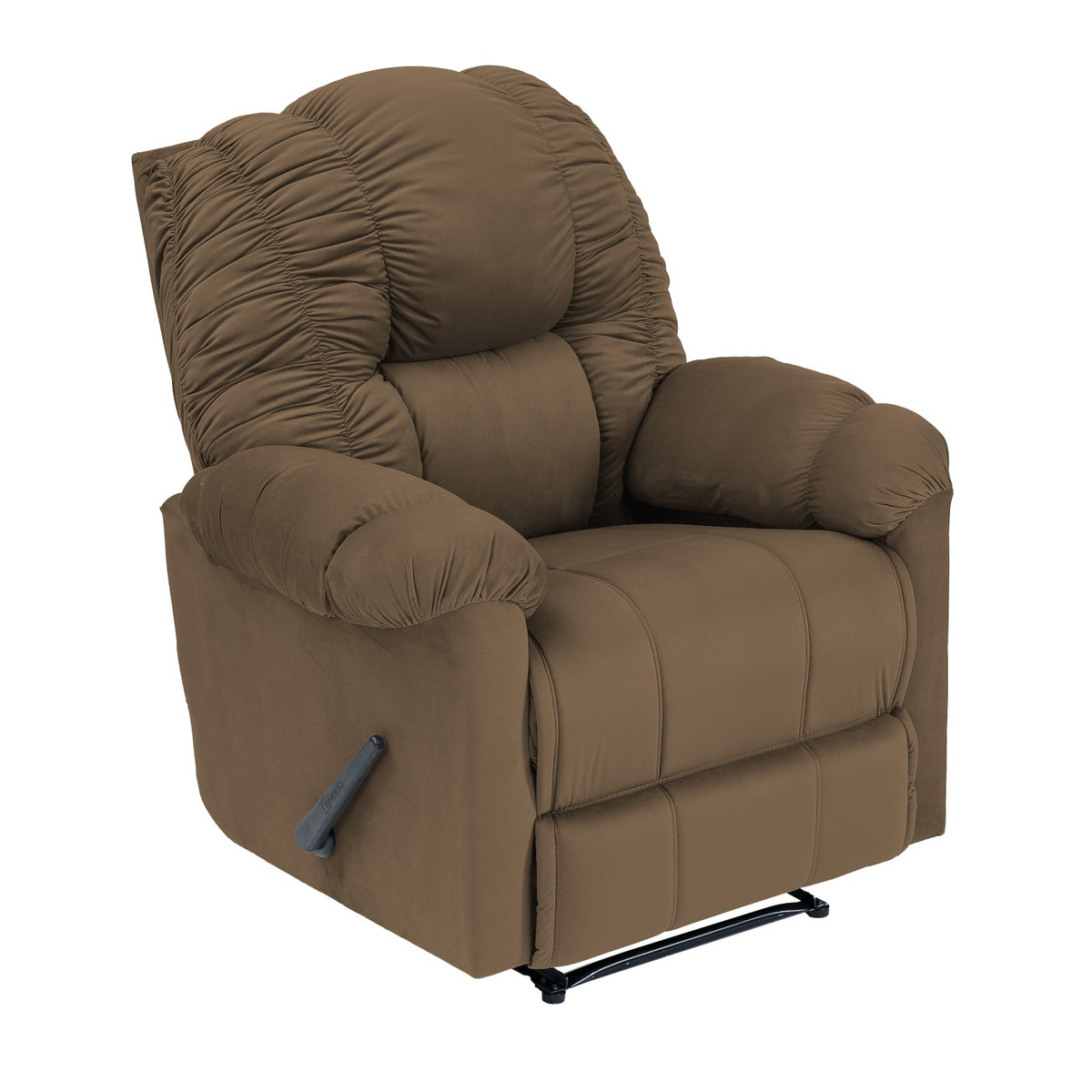 Velvet Recliner Chair - NZ100 Light Brown Rocking & Rotating