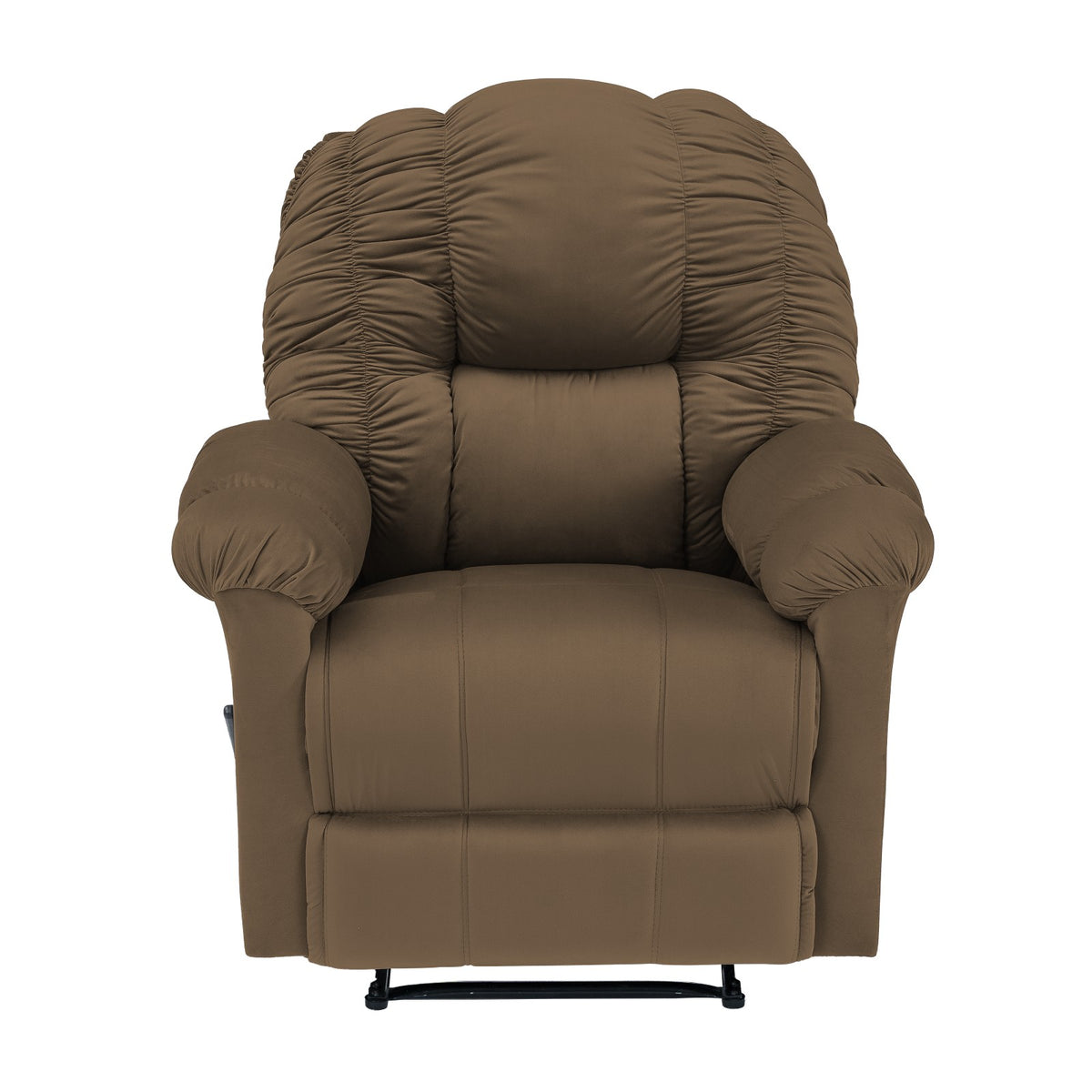 Velvet Recliner Chair - NZ100 Light Brown Rocking & Rotating