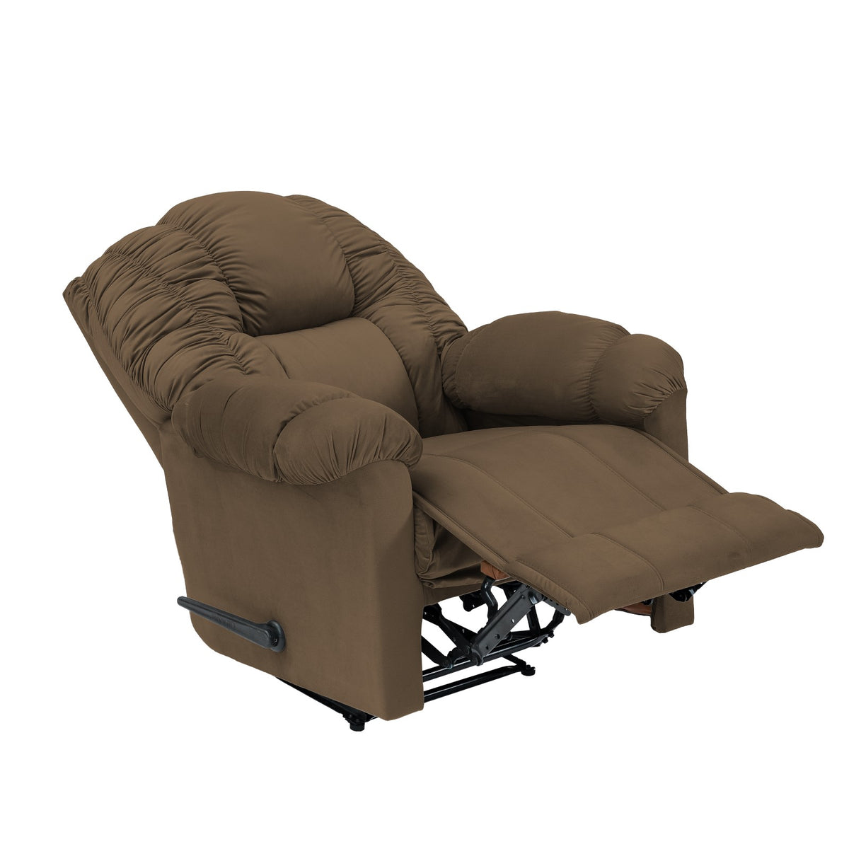Velvet Recliner Chair - NZ100 Light Brown Rocking & Rotating