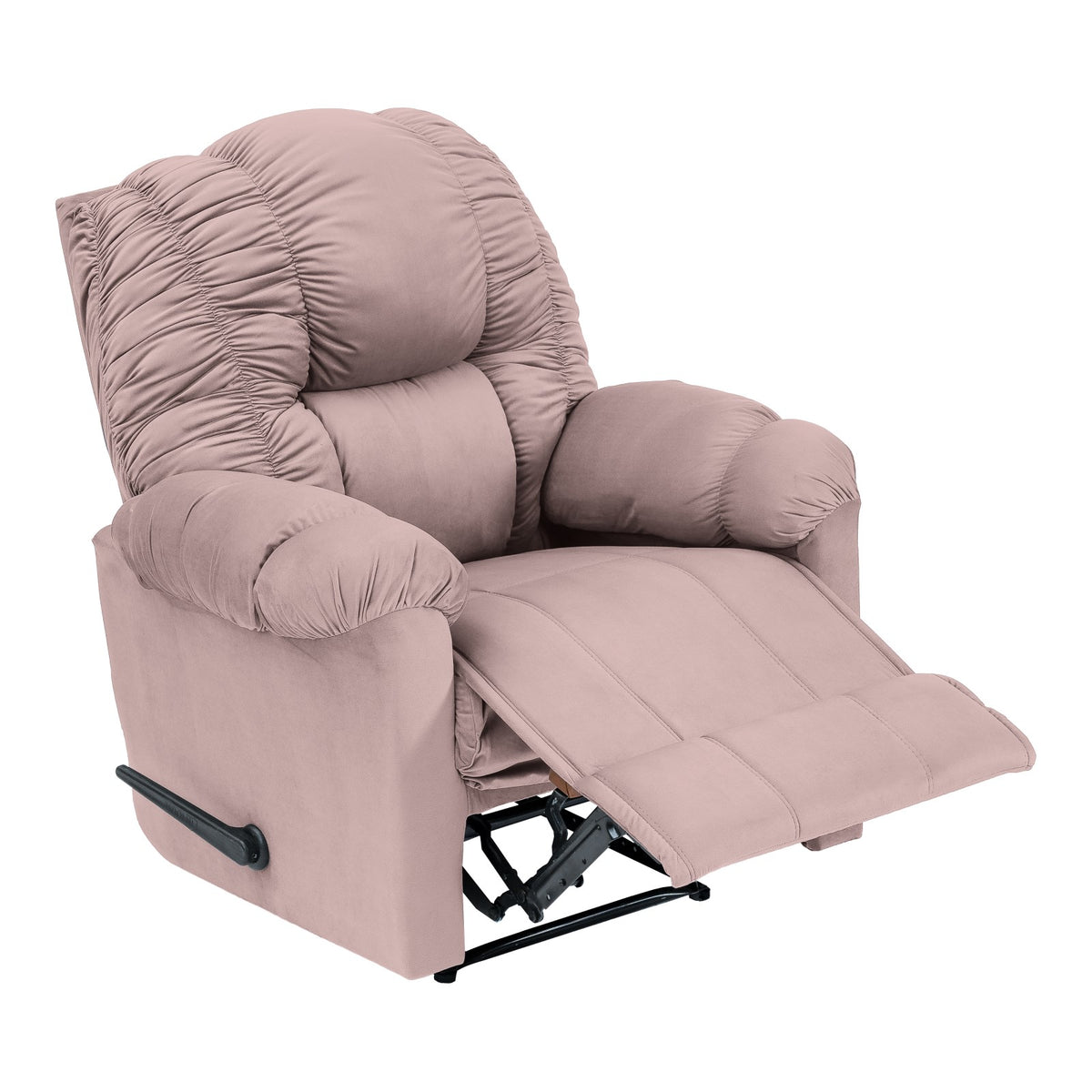 Velvet Recliner Chair - NZ100 Light Pink Rocking & Rotating