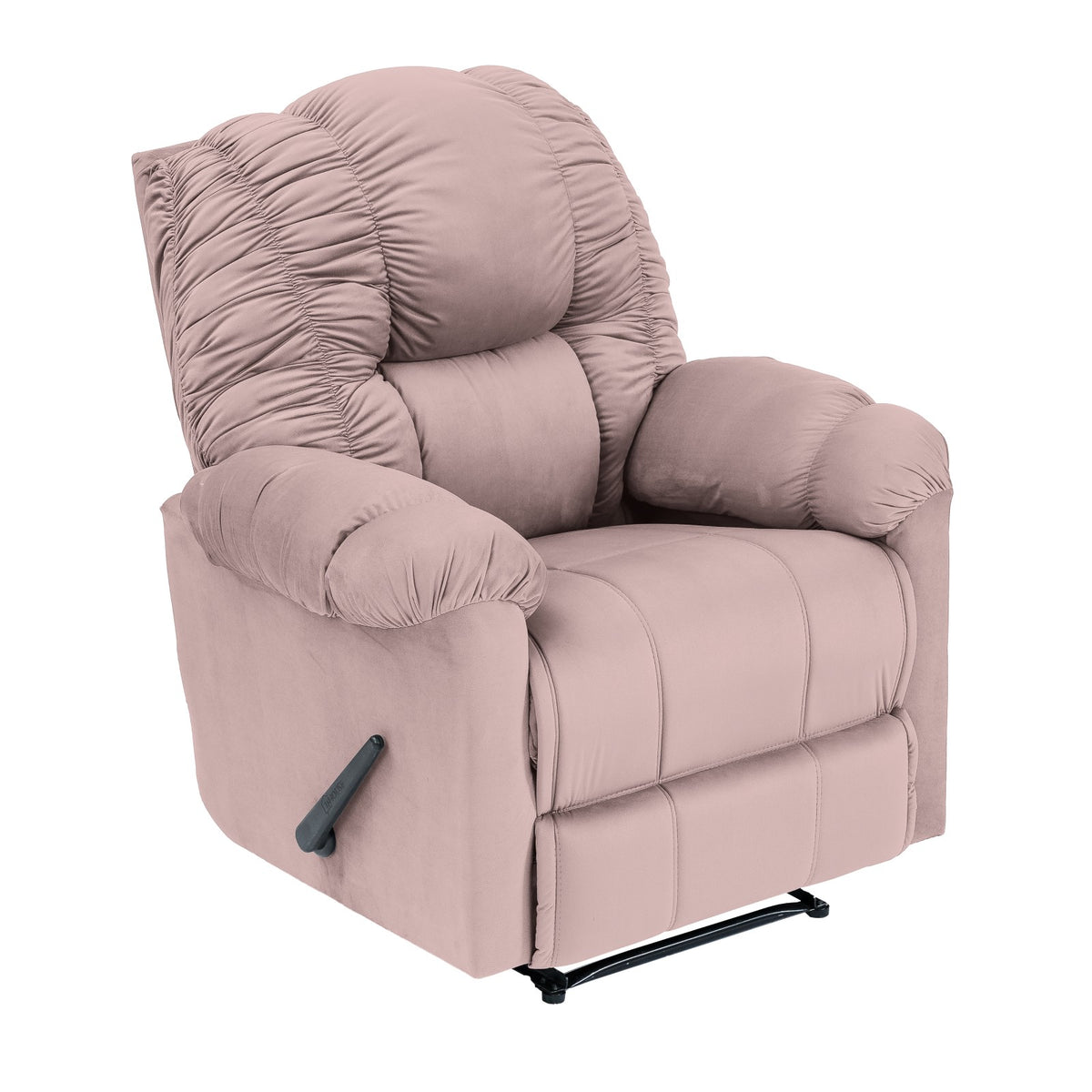 Velvet Recliner Chair - NZ100 Light Pink Rocking & Rotating