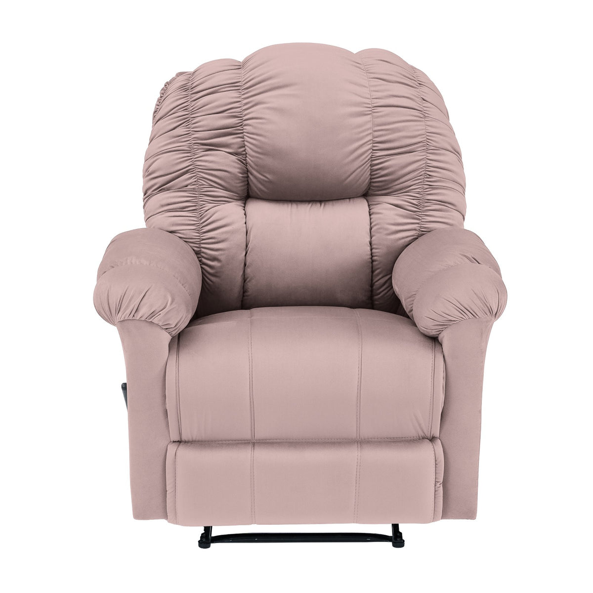 Velvet Recliner Chair - NZ100 Light Pink Rocking & Rotating
