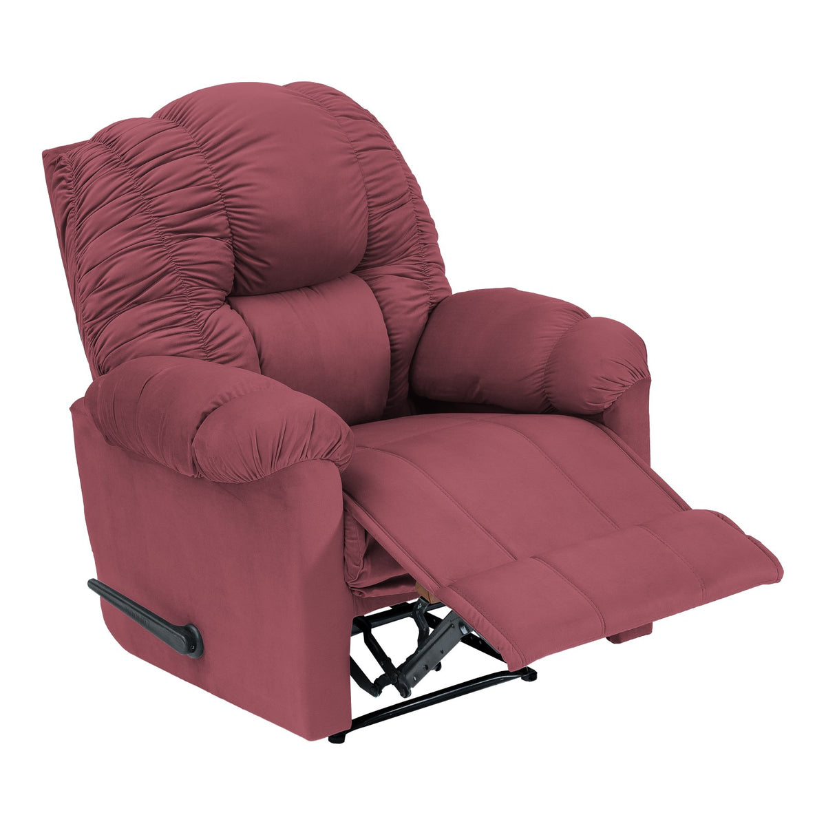 Velvet Recliner Chair - NZ100 Dark Pink Rocking & Rotating