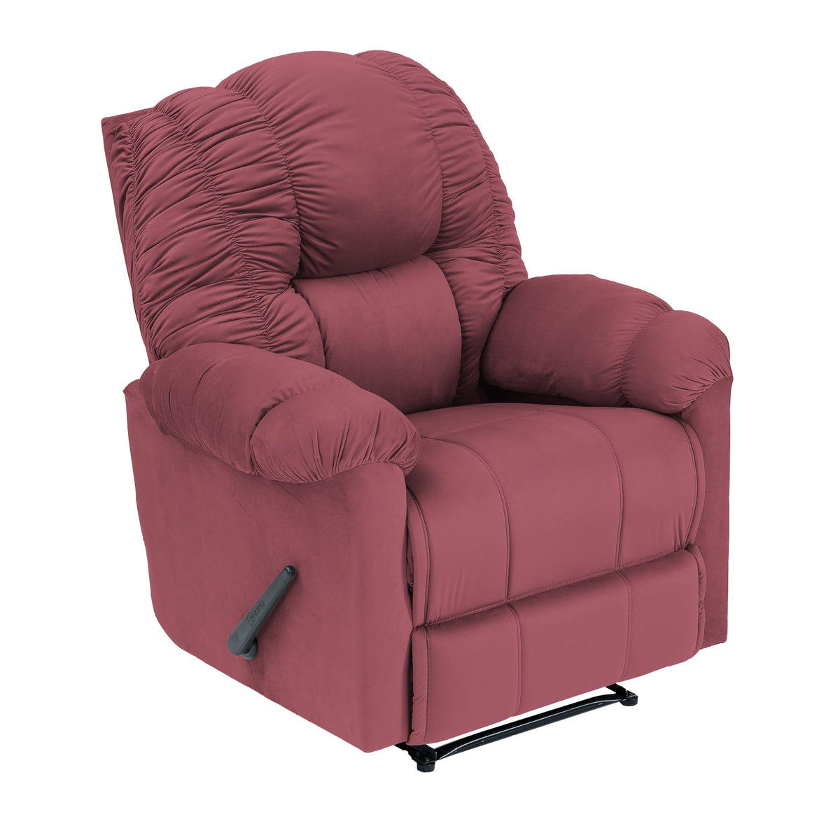 Velvet Recliner Chair - NZ100 Dark Pink Rocking & Rotating