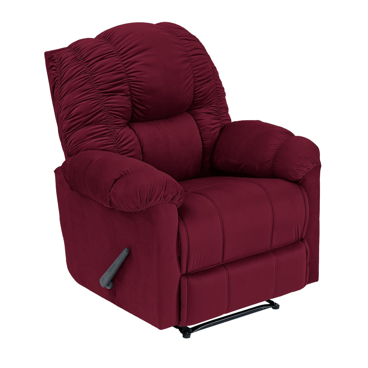 Velvet Recliner Chair - NZ100 Burgundy Rocking & Rotating