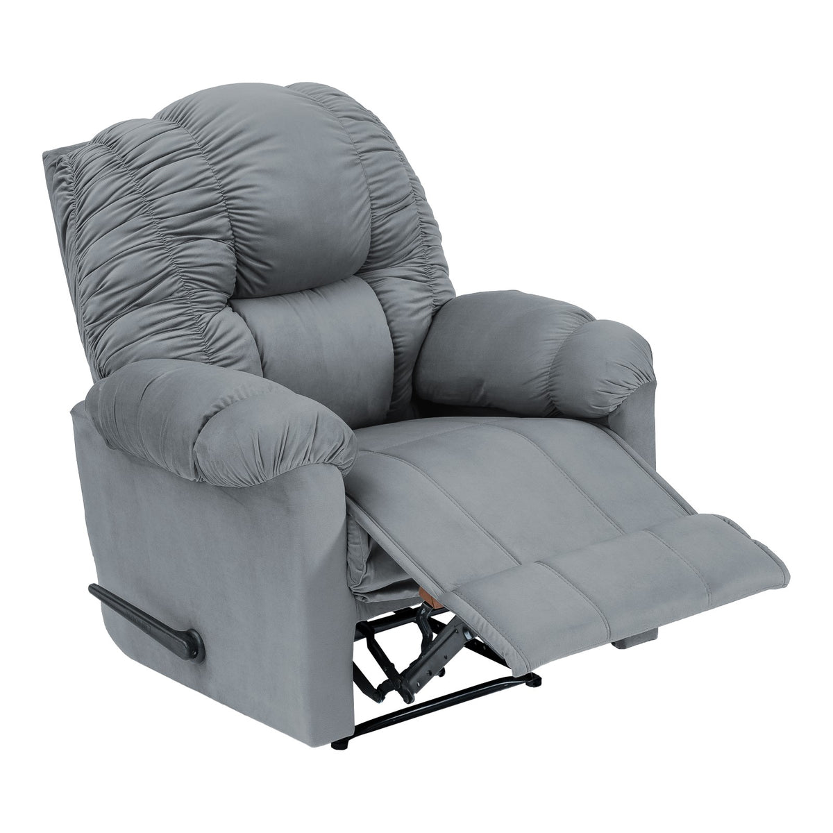 Velvet Recliner Chair - NZ100 Grey Rocking & Rotating