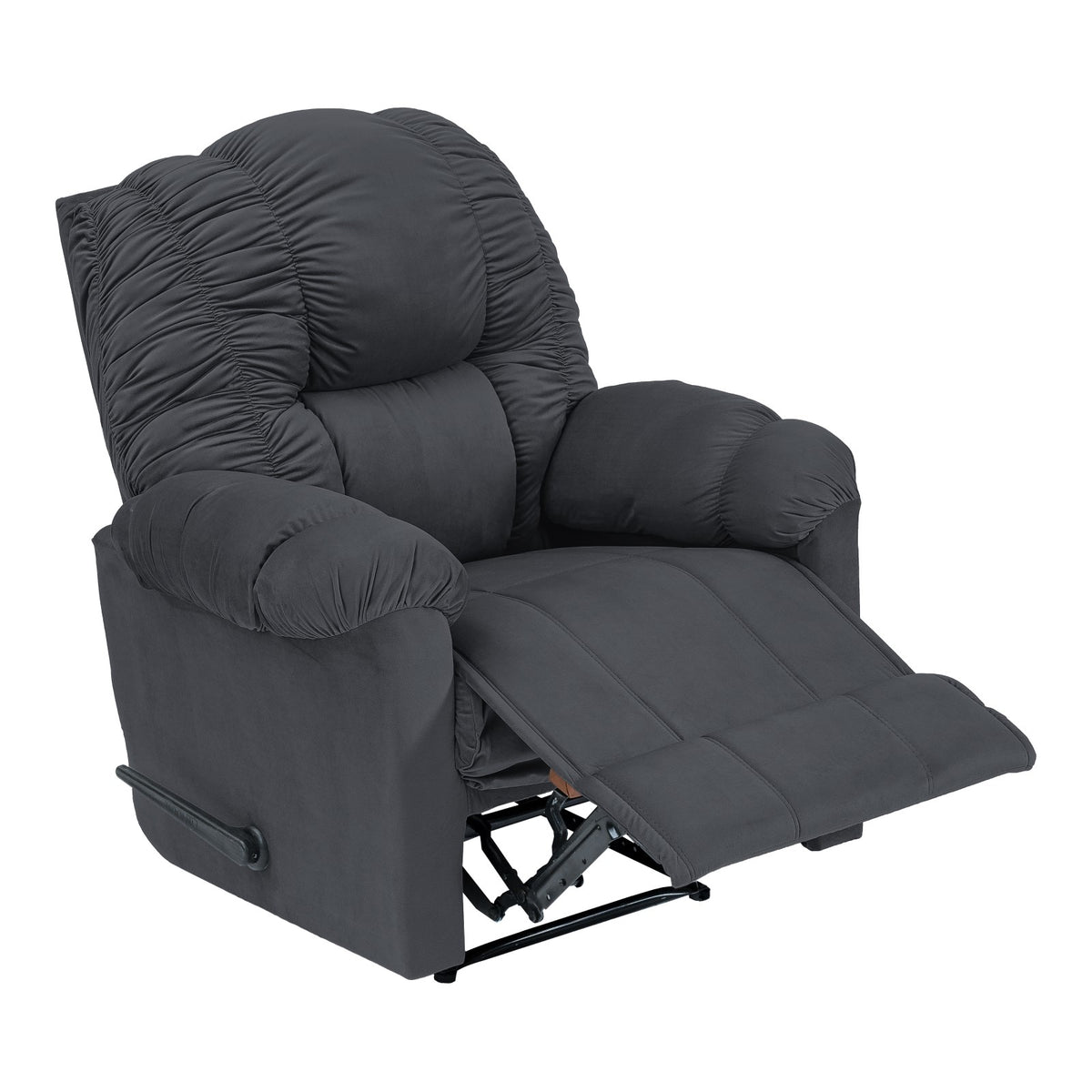 Velvet Recliner Chair - NZ100 Dark Grey Rocking & Rotating