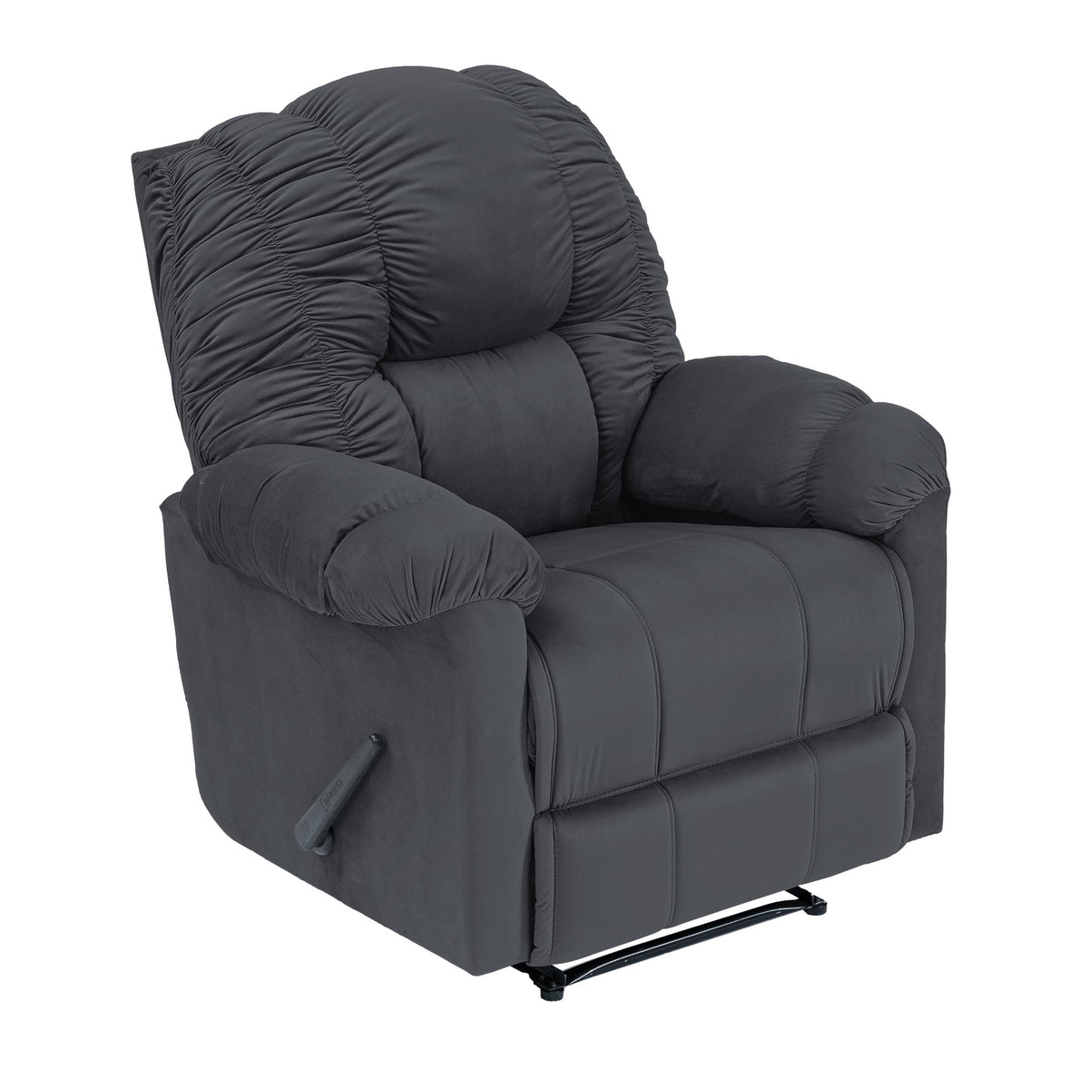Velvet Recliner Chair - NZ100 Dark Grey Rocking & Rotating