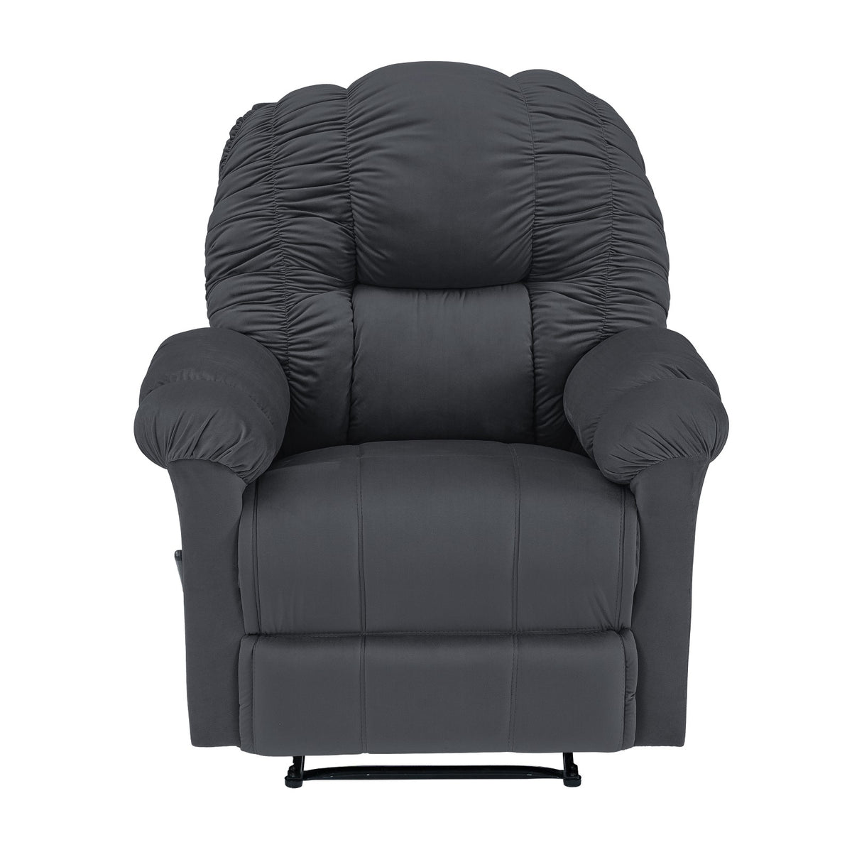 Velvet Recliner Chair - NZ100 Dark Grey Rocking & Rotating