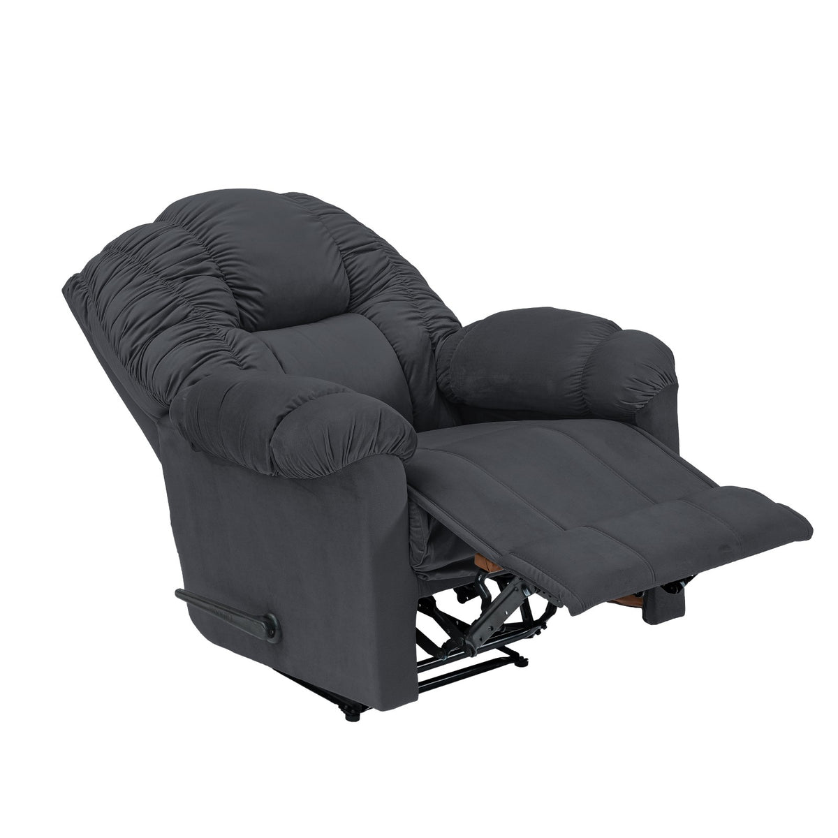 Velvet Recliner Chair - NZ100 Dark Grey Rocking & Rotating