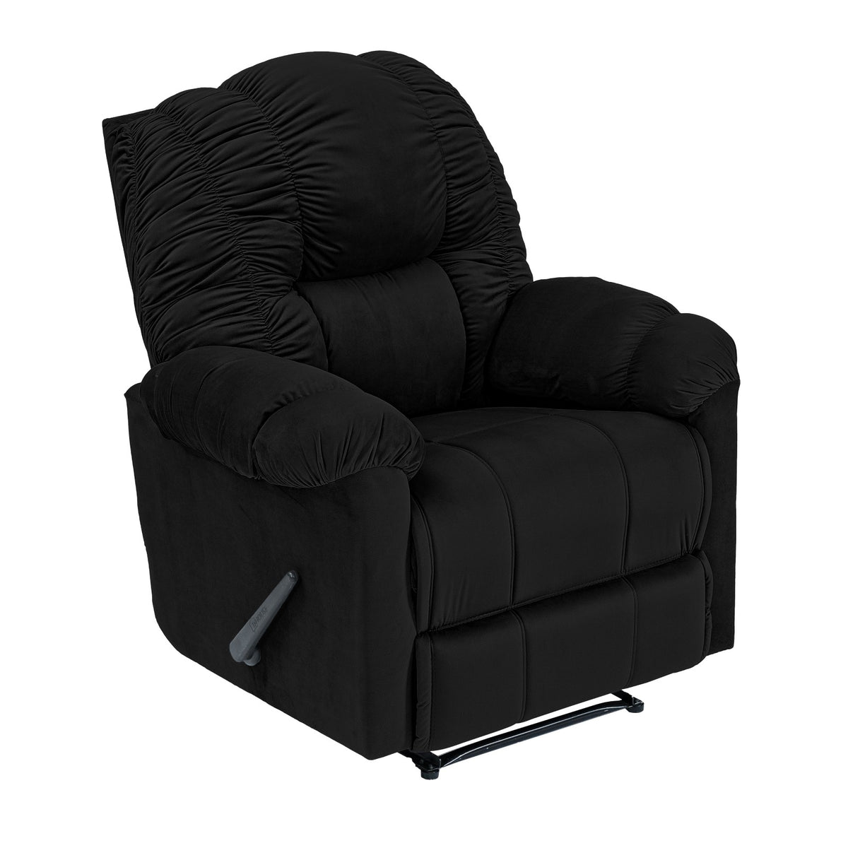 Velvet Recliner Chair - NZ100 Black Rocking & Rotating