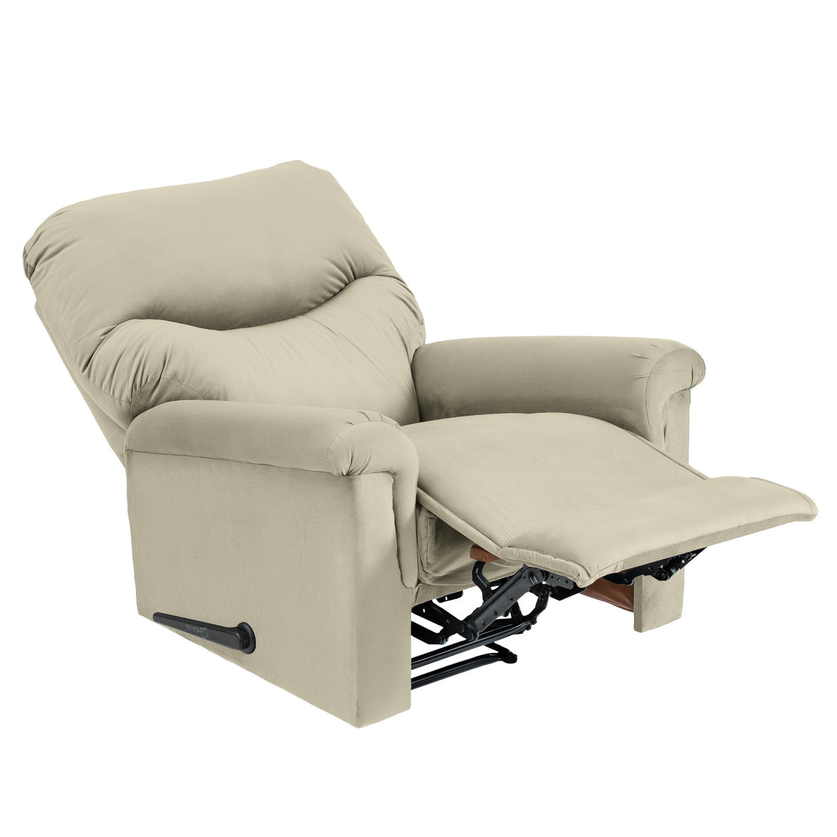 Velvet Recliner Chair - NZ110 Light Beige Rocking & Rotating