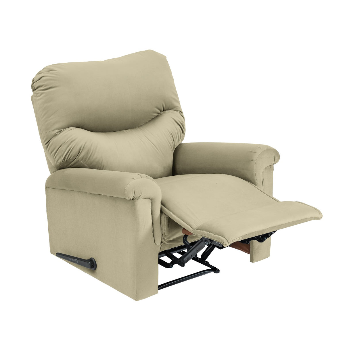 Velvet Recliner Chair - NZ110 Dark Ivory Rocking & Rotating